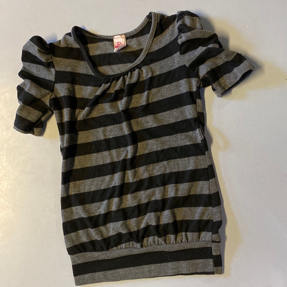 Gray and black with cinched sleeves